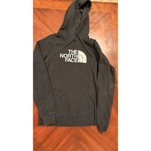 The North Face Womens Hoodie Black Pullover Logo Sweatshirt Fleece Medium